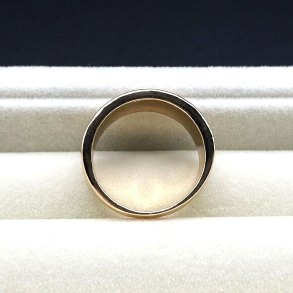 Yellow Gold with Pink Sapphire Crystal Milgrain Band Ring Size 11 - Picture 5 of 9